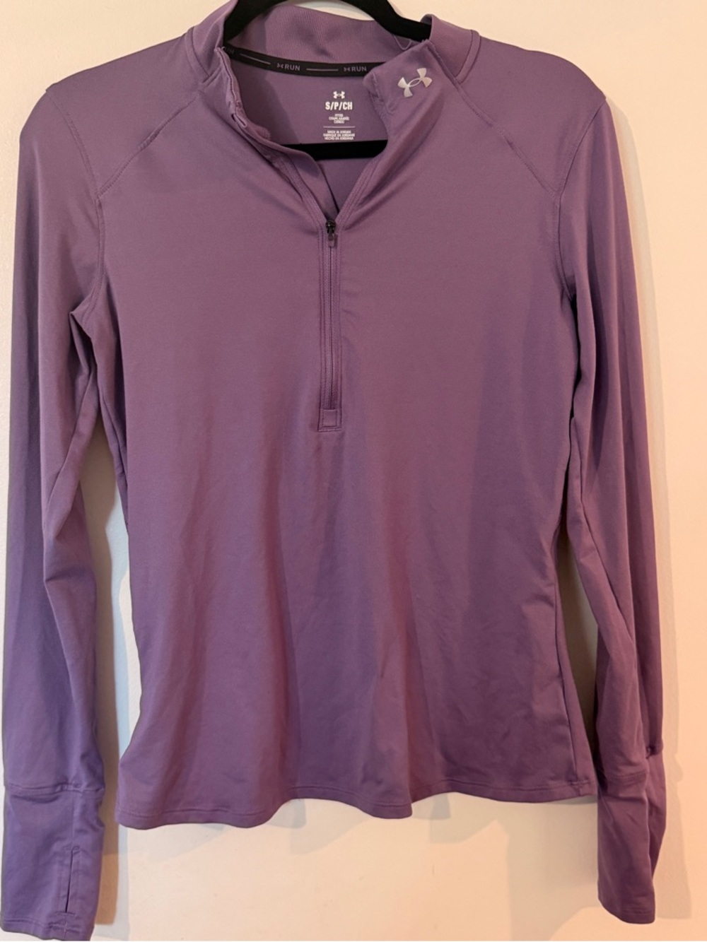 Under Armour Lavender Half‑Zip Long Sleeve Performance‎ Shirt